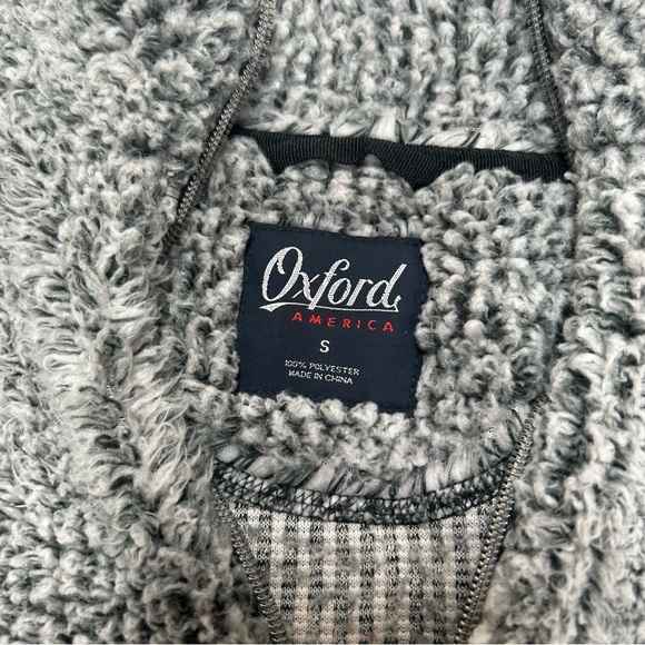 Oxford Women Gray Ball State University Oversized Sherpa pullover 1/4 Zip Small - Picture 6 of 10